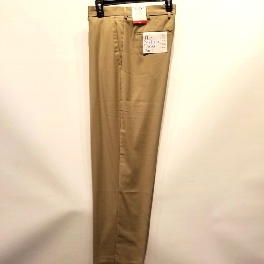 Croft & Barrow Men's NEW Dress Pants Beige Khaki Flat Front Classic Fit 38 x 38‎